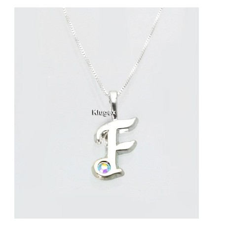 Ezüst Monogram Medál Lánccal – F