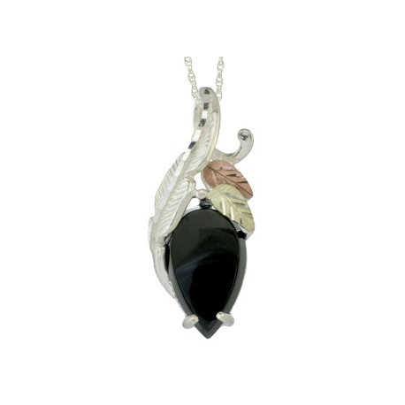 Black Hills Ezüst Onyx Kővel és 12K Arannyal 