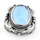 Sterling Ezüst Gyűrű Kék Topázzal