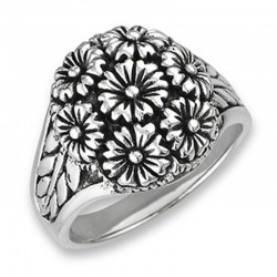 Sterling Ezüst Virág Csokor Női Gyűrű