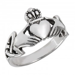 Sterling Ezüst Női Claddagh Gyűrű