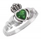 Sterling Ezüst Claddagh Női Gyűrű Smaragddal